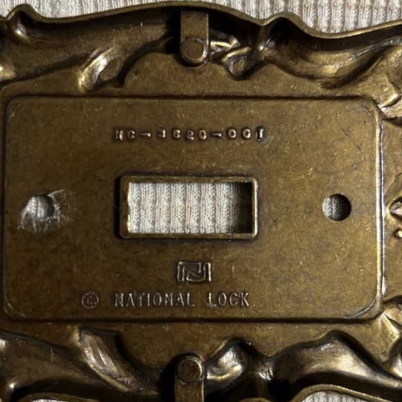 Vintage light switch ornate bronze metal National Lock plates swirl - Picture 3 of 3